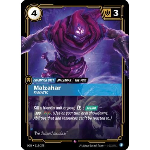 Malzahar - Fanatic (113/298) - Origins Foil - Single