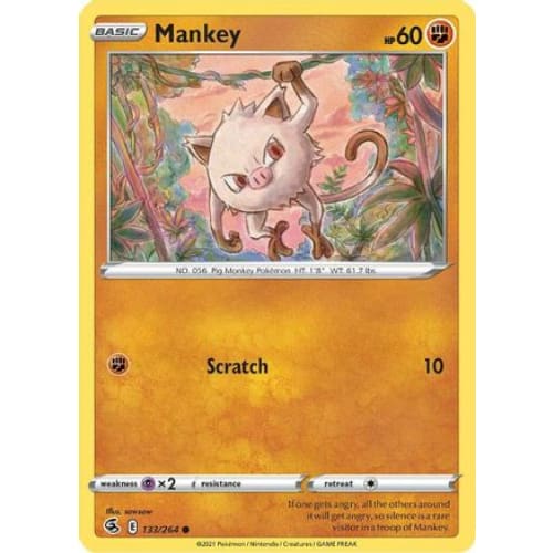 Mankey (133/264) Common Reverse Holofoil - Single