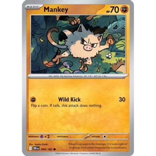 Mankey (90) Common Reverse Holofoil - Single