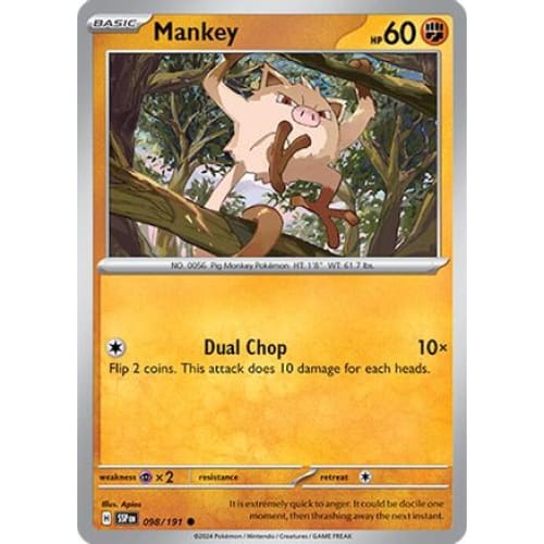 Mankey (98) Common Reverse Holofoil - Single
