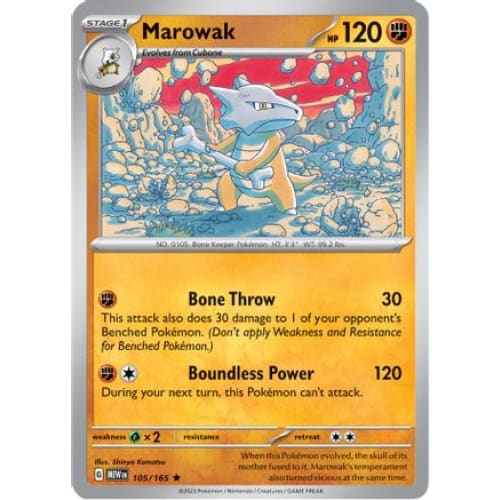 Marowak (105) Rare Classic Reverse Holofoil - Single