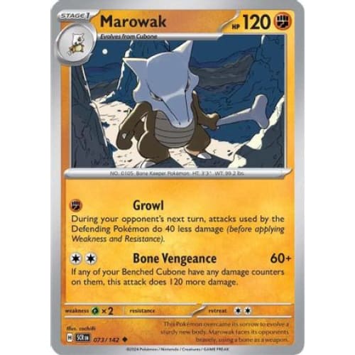 Marowak (73) Uncommon Reverse Holofoil - Single