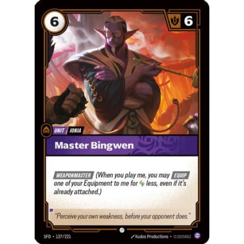 Master Bingwen (127/221) - Spiritforged Foil - Single