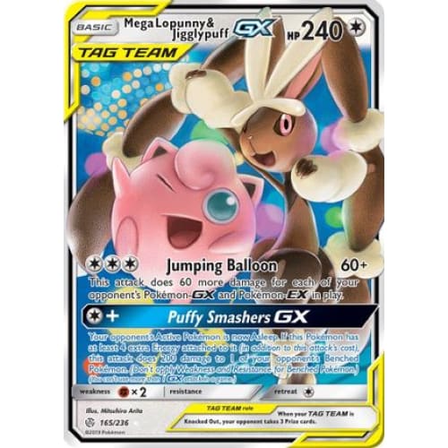 Mega Lopunny & Jigglypuff-GX (165/236) Holo Rare Holofoil
