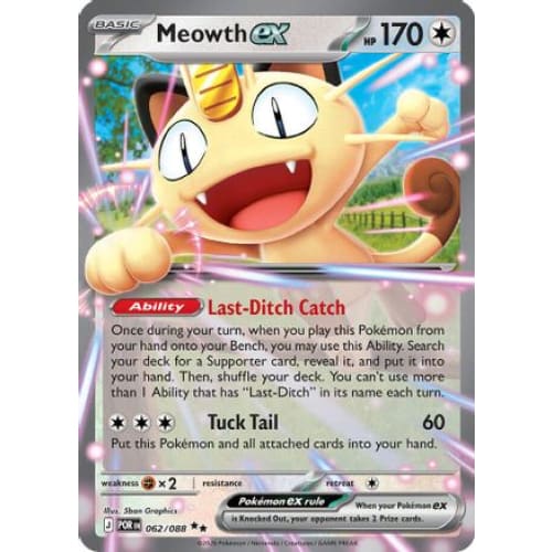Meowth ex - 062/088 (62) Double Rare Holofoil - Single