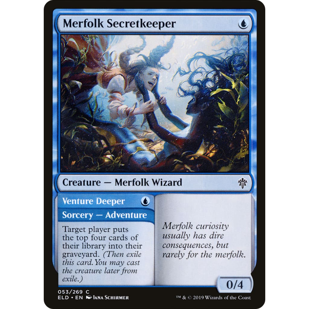 Merfolk Secretkeeper // Venture Deeper (ELD-053) Foil