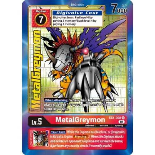 MetalGreymon (Alternate Art) (EX1-008 R) Rare Foil - Single