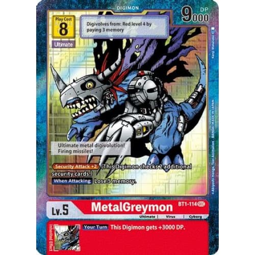 MetalGreymon (Secret Rare) (Alternate Art) (BT1-114 SEC)