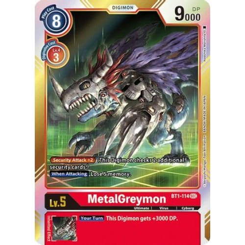 MetalGreymon (Secret Rare) (BT1-114 SEC) Secret Rare Foil