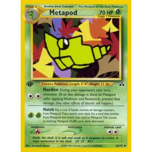 Metapod (042/075) Uncommon 1st Edition - Single