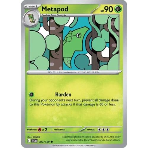 Metapod (2) Common Reverse Holofoil - Single