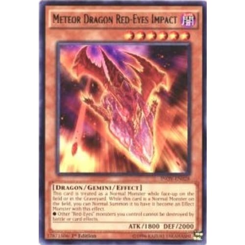 Meteor Dragon Red-Eyes Impact (INOV-EN028) Rare 1st Edition