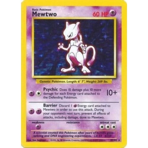 Mewtwo (010/102) Holo Rare Unlimited Holofoil - Single
