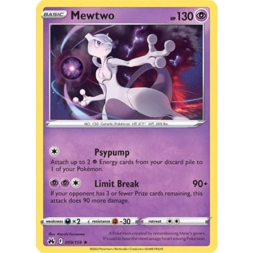Mewtwo (059) Holo Rare Holofoil - Single