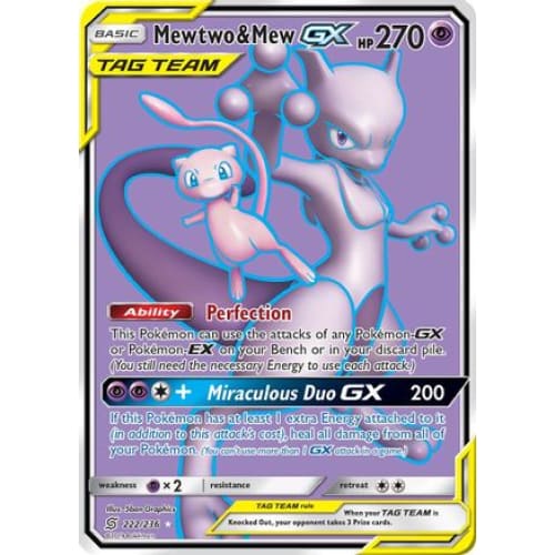 Mewtwo & Mew-GX (222/236) Ultra Rare Holofoil - Single