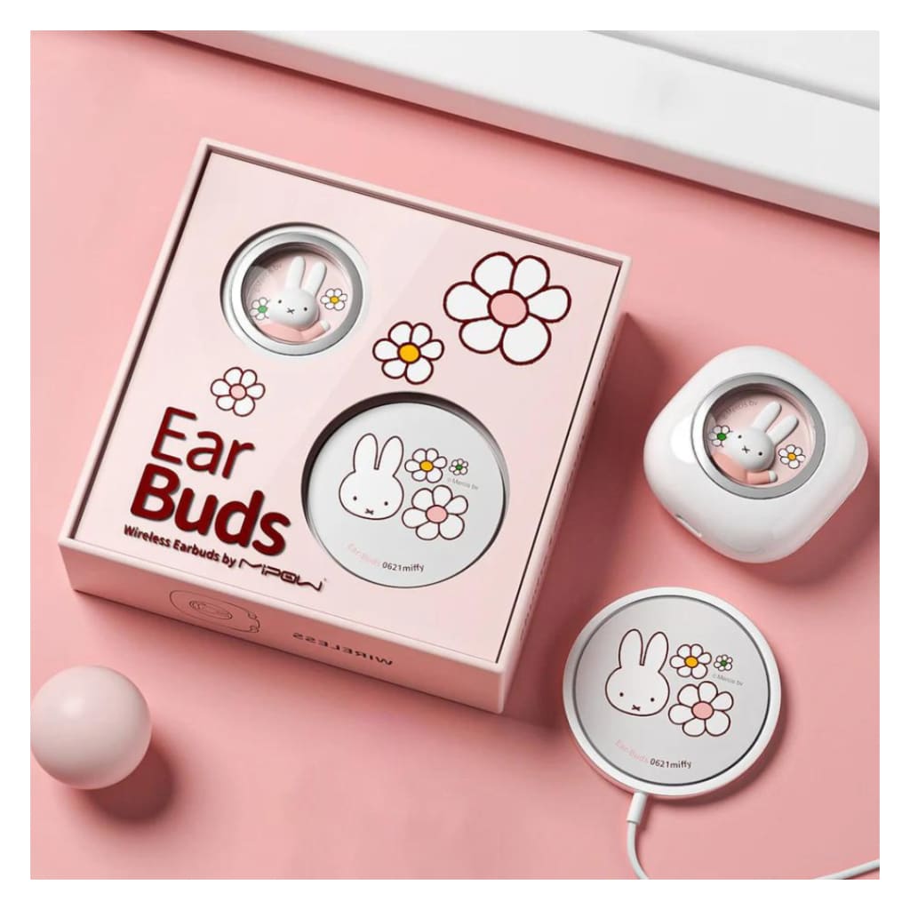 Miffy Bluetooth Wireless EarBuds Pro w/Charge Pad - Pink