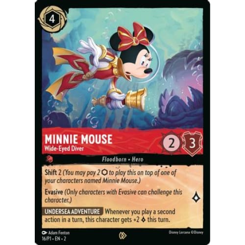 Minnie Mouse - Wide-Eyed Diver (16) - Disney Lorcana Promo
