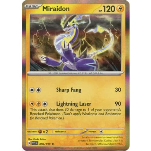 Miraidon (80) Rare Reverse Holofoil - Single