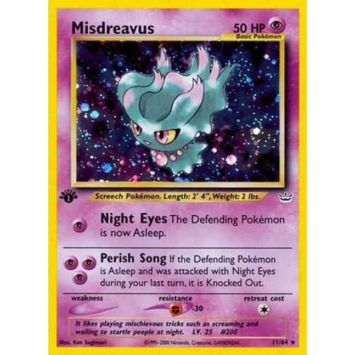 Misdreavus (011/064) Holo Rare 1st Edition Holofoil - Single