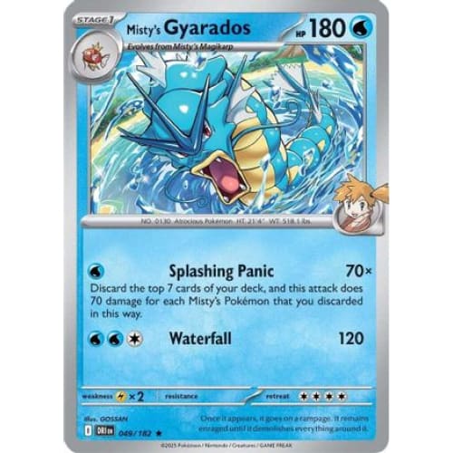 Misty’s Gyarados (49) Rare Classic Reverse Holofoil - Single