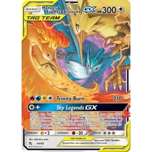 Moltres & Zapdos Articuno-GX (044/068) Holo Rare Holofoil