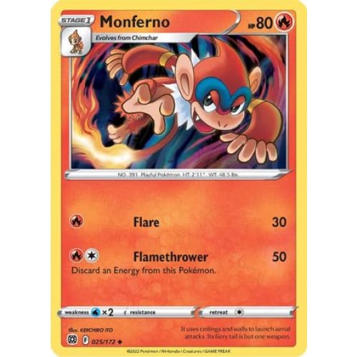 Monferno (025/172) Uncommon - Single