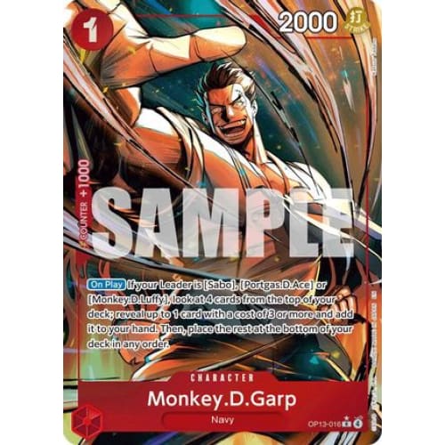 Monkey.D.Garp (Alternate Art) OP13-016 R Carrying On His