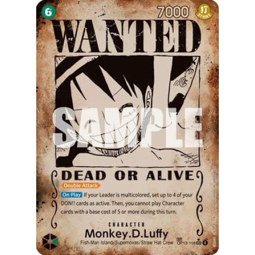 Monkey.D.Luffy (118) (Wanted Poster) OP13-118 SEC Carrying