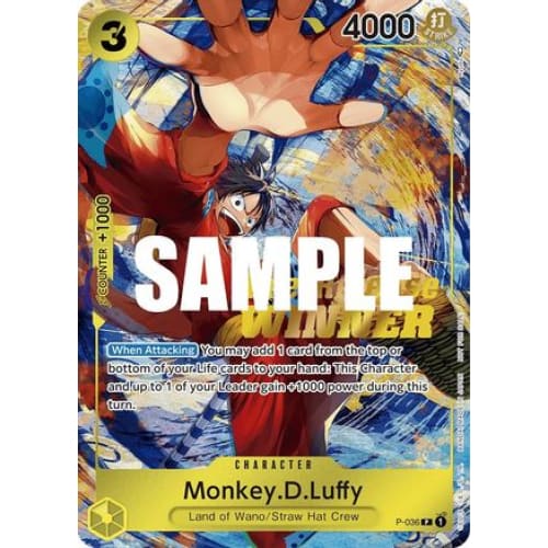 Monkey.D.Luffy (Pre-Release Tournament) (Winner) P-036 PR