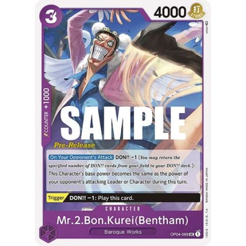 Mr.2.Bon.Kurei(Bentham) OP04-069 UC Kingdoms of Intrigue