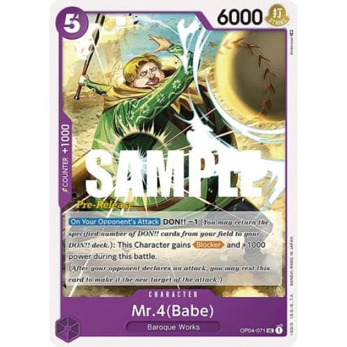 Mr.4(Babe) OP04-071 UC Kingdoms of Intrigue Pre-Release