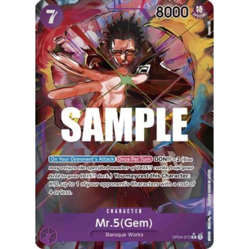 Mr.5(Gem) (Alternate Art) OP04-072 R Kingdoms of Intrigue