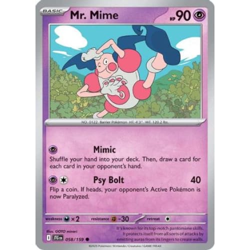 Mr. Mime (58) Common Reverse Holofoil - Single