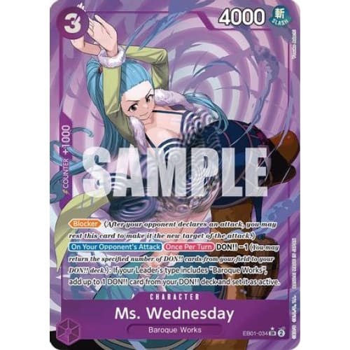 Ms. Wednesday (Alternate Art) EB01-034 SR Extra Booster: