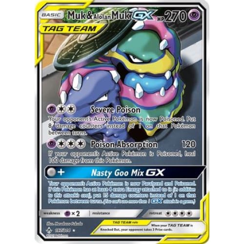 Muk & Alolan Muk-GX (197/214) Ultra Rare Holofoil - Single