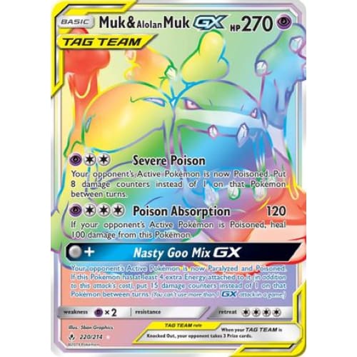 Muk & Alolan Muk-GX (220/214) Holo Rare Holofoil - Single