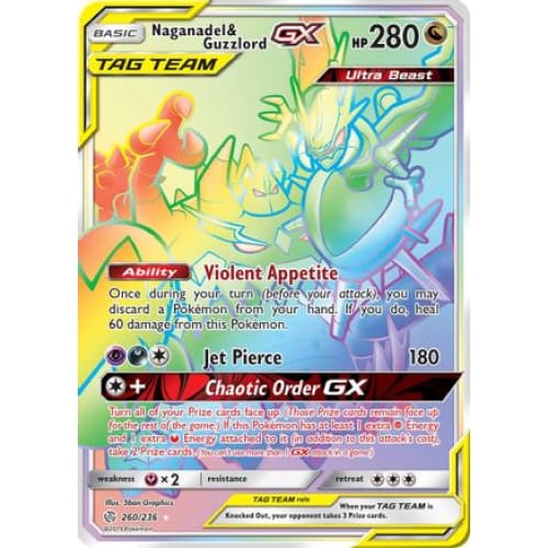 Naganadel & Guzzlord-GX (260/236) Holo Rare Holofoil