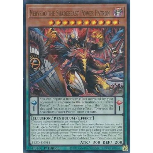 Nervedo the Shadebeast Power Patron - BLZD-EN011 Ultra Rare