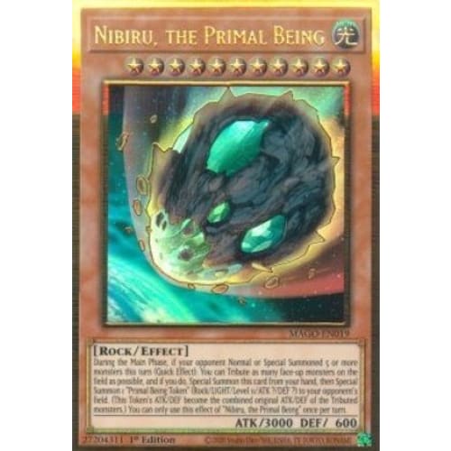 Nibiru the Primal Being (MAGO-EN019) Premium Gold Rare 1st