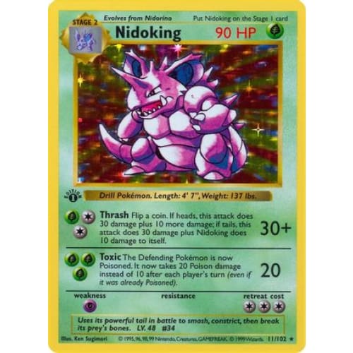 Nidoking (11) Holo Rare 1st Edition Holofoil - Single