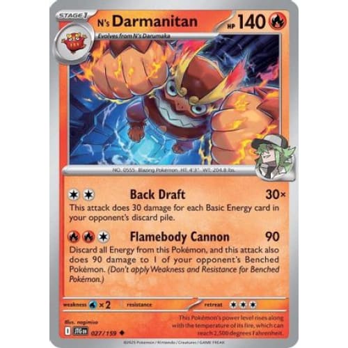 N’s Darmanitan - 027/159 (27) Uncommon - Single