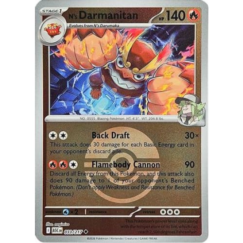 N’s Darmanitan (Poke Ball) (33) Uncommon Reverse Holofoil