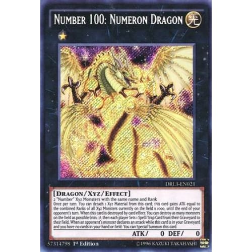 Number 100: Numeron Dragon (DRL3-EN021) Secret Rare 1st