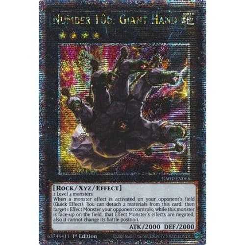 Number 106: Giant Hand (Quarter Century Secret Rare)