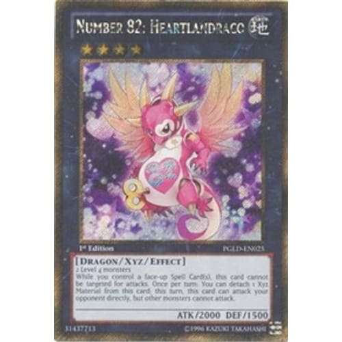 Number 82: Heartlandraco (PGLD-EN025) Gold Secret Rare 1st