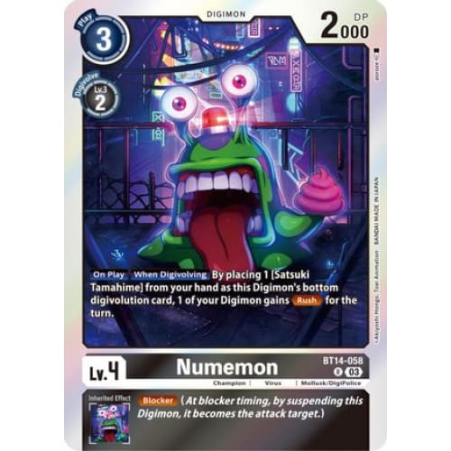 Numemon - BT14-058 - Rare Foil - Single