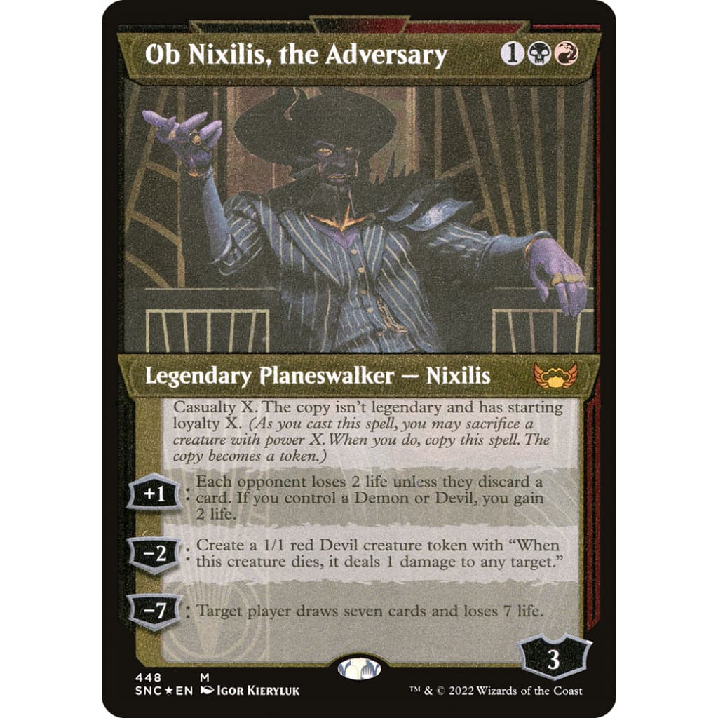 Ob Nixilis the Adversary (SNC-448): (Showcase) Etched Foil