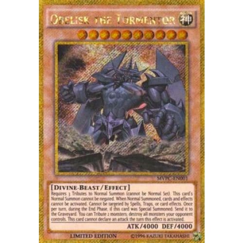 Obelisk the Tormentor (MVPC-EN001) Gold Secret Rare Limited