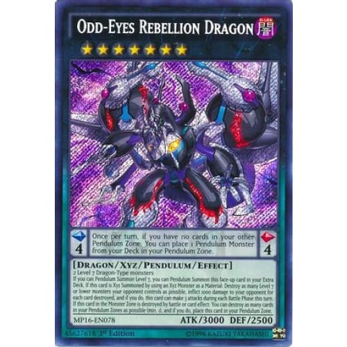 Odd-Eyes Rebellion Dragon (MP16-EN078) Secret Rare 1st