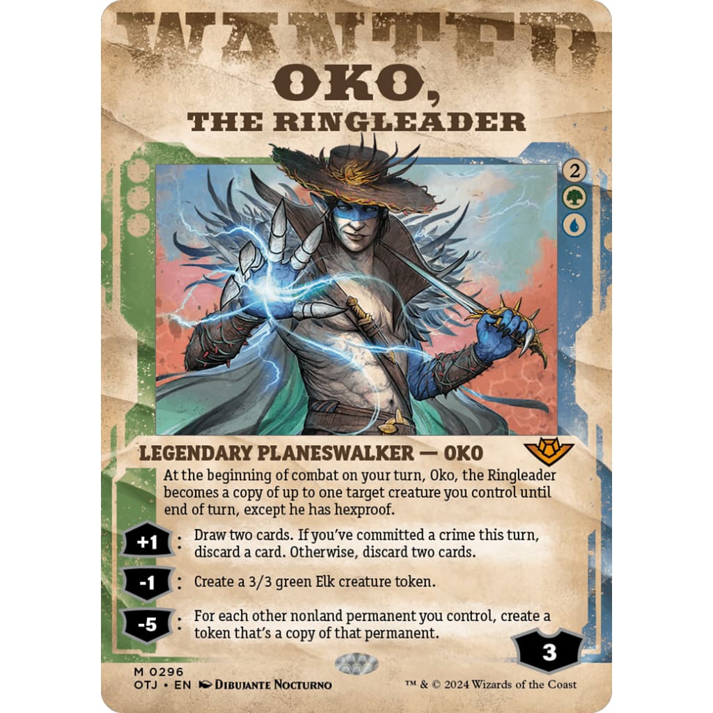 Oko the Ringleader (OTJ-296): (Showcase) (Borderless) Foil